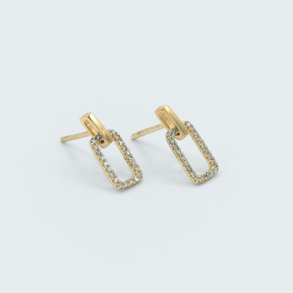 Small Chain Diamond Earrings - Eliza Page