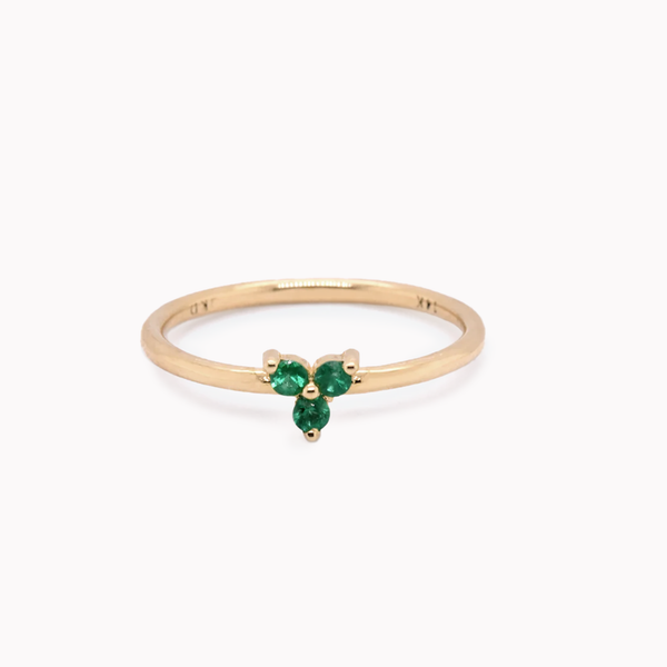 Triad Emerald Ring