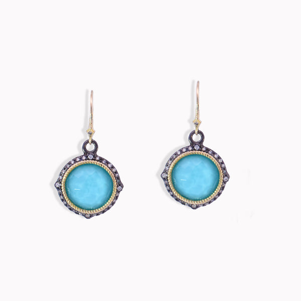 Old World Turquoise & Quartz Dangle Earrings