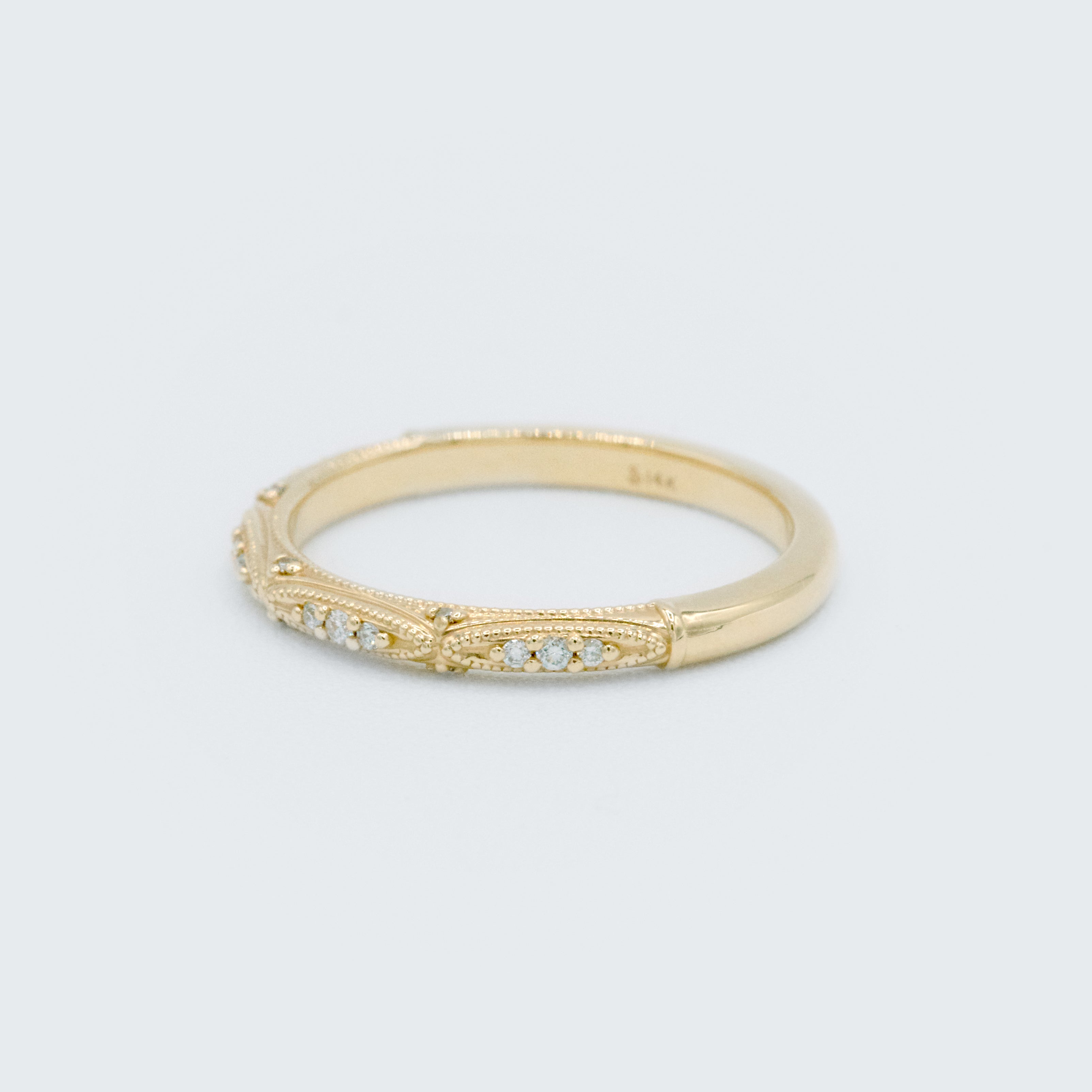 Vintage Style Yellow Gold Wedding Band - Eliza Page